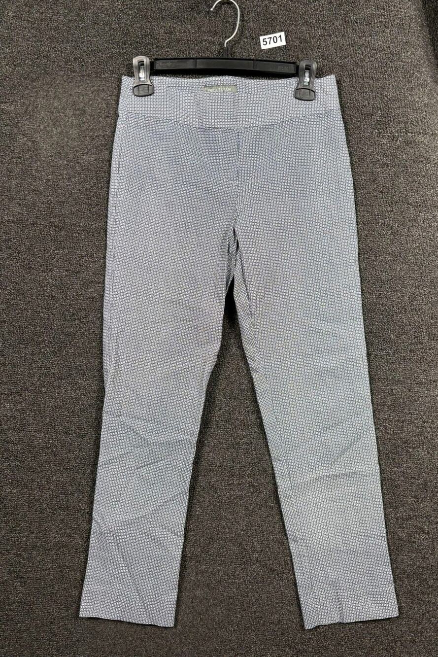 Erica Taylor Pants Womens Size M Blue Geometric Print Pull On Stretch Slim Ankle